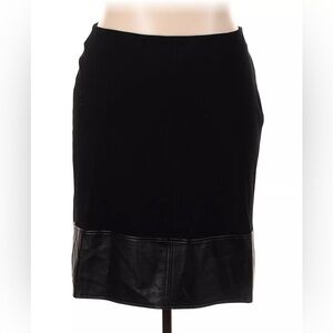 Pixley women’s black pencil skirt with faux leather, size medium, EUC